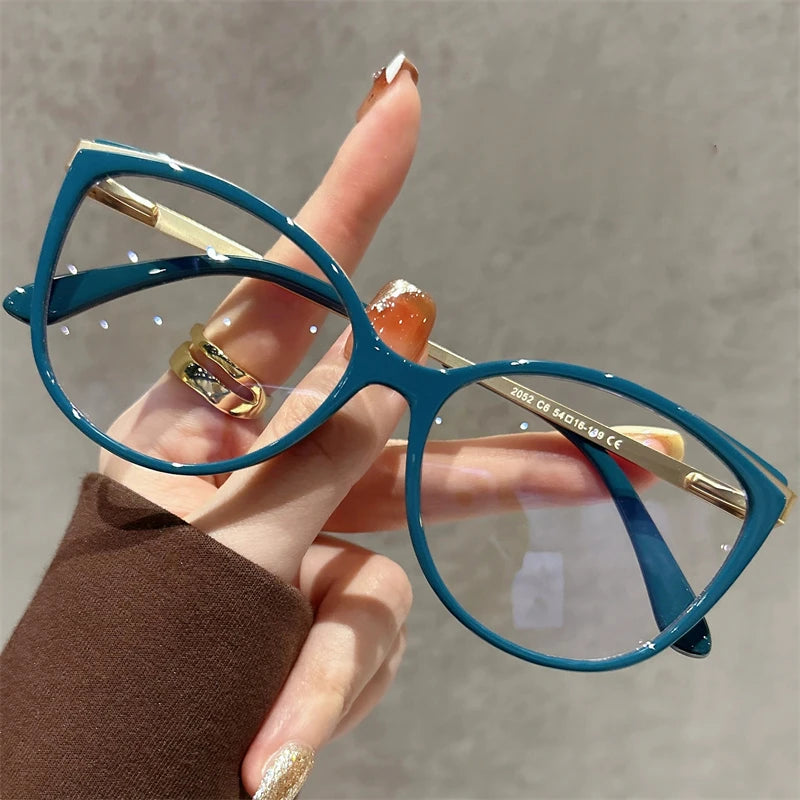 CLLOIO Vintage Cat Eye Women's Myopia Hyperopia Glasses Progressive Reading Optical Eyeglasses Prescription Customized Glasses