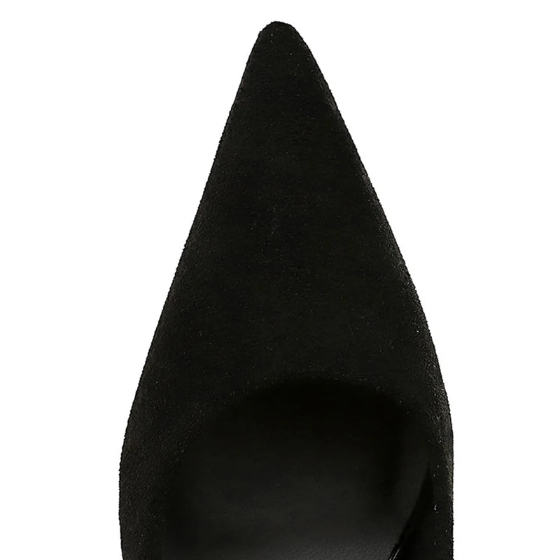 Autumn Simple Elegant 10cm 7cm High Heels Stiletto Womens Shoes Pointed Black Etiquette Professional Single Shoes Wedding Shoes