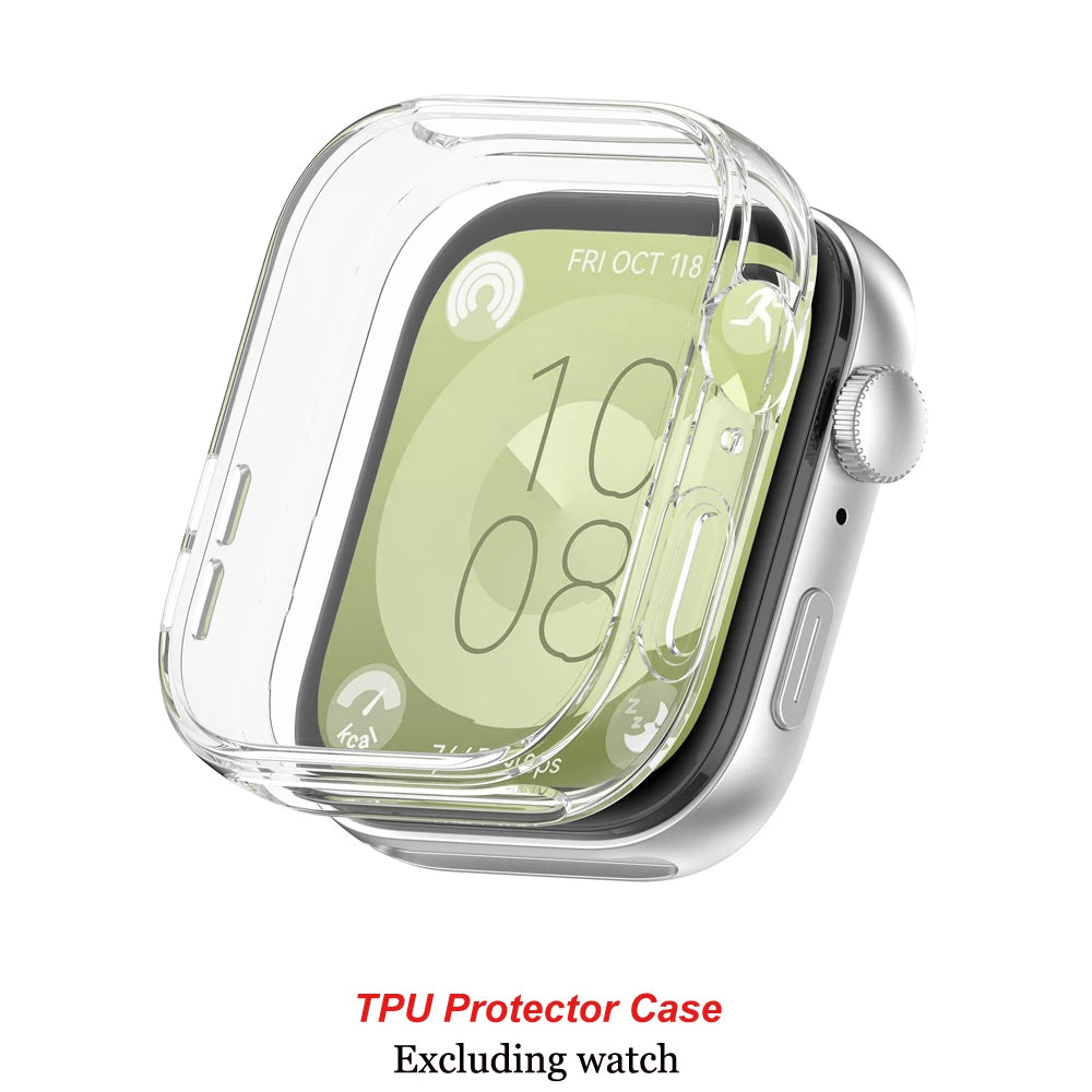 Glass+Case For Huawei Watch Fit 3 All-Around Screen Protector Hard PC Bumper Tempered Glass Watch Case For Huawei Watch Fit 3