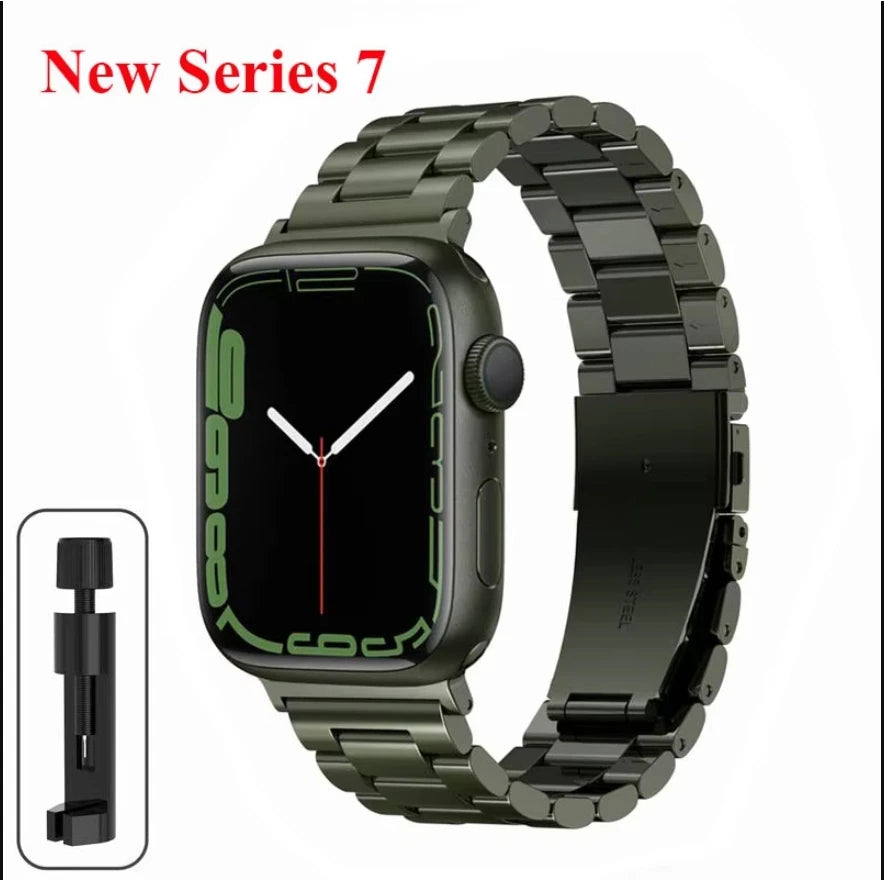 Stainless Steel Strap For Apple Watch Band 45mm Ultra 49mm 41mm 40mm 44mm Strap Metal Bracelet For Iwatch Series 9 10 46mm 42mm