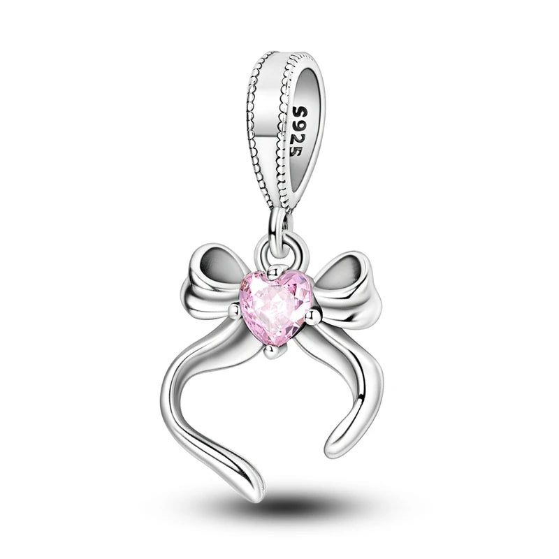 Charms Beads 925 Sterling Silver Tree of Life Peach Heart Sweet Love Charms Fit Pendants Bracelets Necklaces Women Jewelry Gift