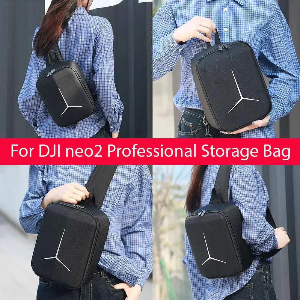 Carrying Case For DJI Neo 2 , Portable Drop Resistant PU Protective Shoulder Bag , Compatible With RC-N3/RC-N Remote Controller