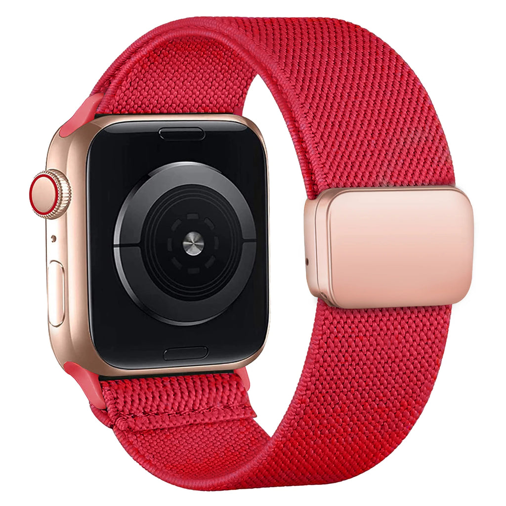 Magnetic Loop For Apple Watch Band 40mm 44mm 45mm 49mm 41mm 38mm Nylon sport bracelet iwatch ultra 3 2 Series 11 10 9 8 se strap