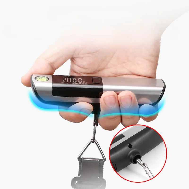 IHOYI Portable Electronic Scale, Household Small 50kg Portable Mini Spring Hook Weighing, High-Precision Luggage Weighing Device