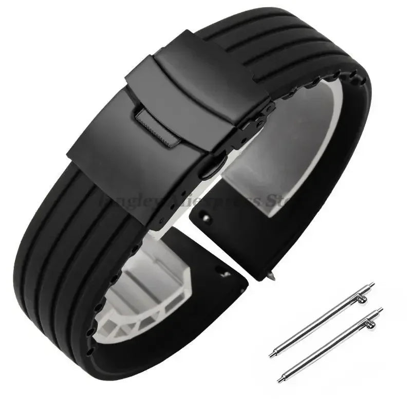 18mm 20mm 22mm 24mm Quick Release Silicone Watchband for Huawei Watch GT4/GT3 46mm for Seiko for Omega for Fossil Rubber Straps