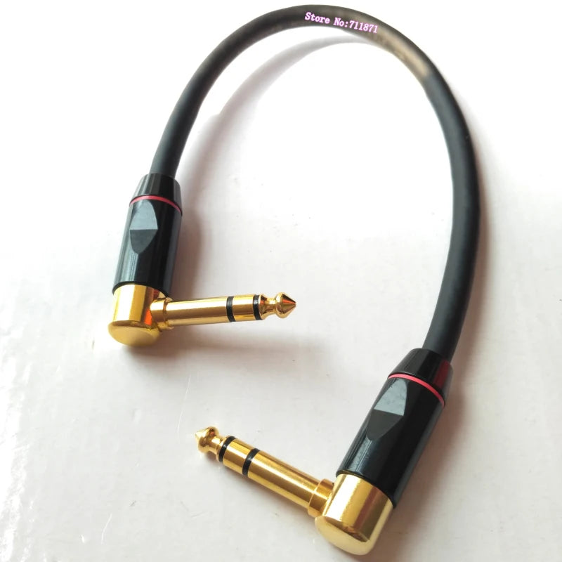 Right Angle Elbow Male Female TS TRS 6.35 Extension Cable Cord gold plating Stereo 6.35 Male to Male Adapter Line Wire 6.35 M F