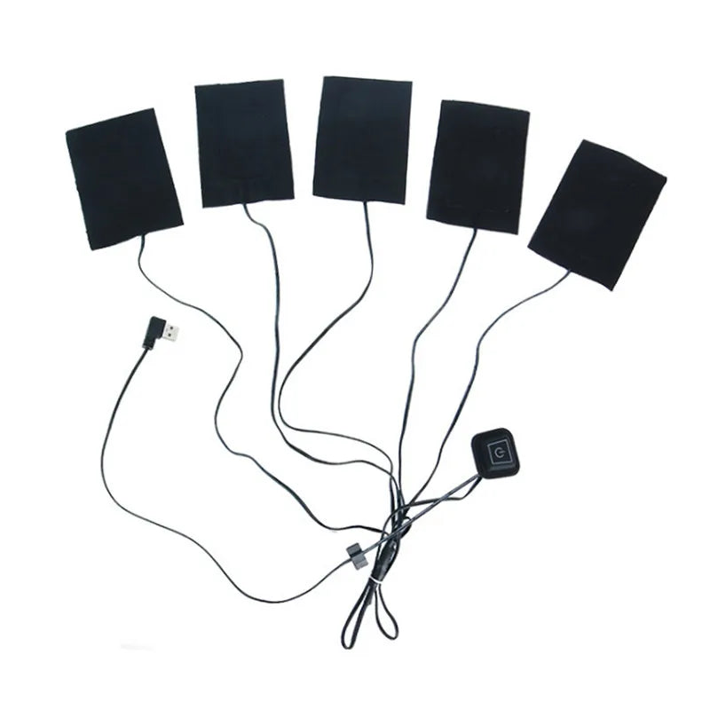 USB Charging Clothing Heating Pad 45℃-65℃ Vest Heater Winter Warm Camping Hiking Ski Cycling Pants Carbon Fiber Heated Pads