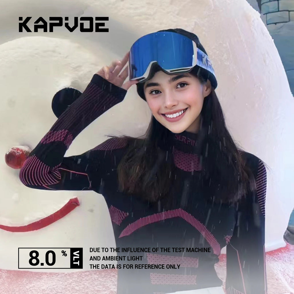KAPVOE Outdoor Ski Goggles Men Snowboard Glasses Women Winter Snow Sunglasses UV400 Magnetic Attraction Anti-Fog Skiing Goggles