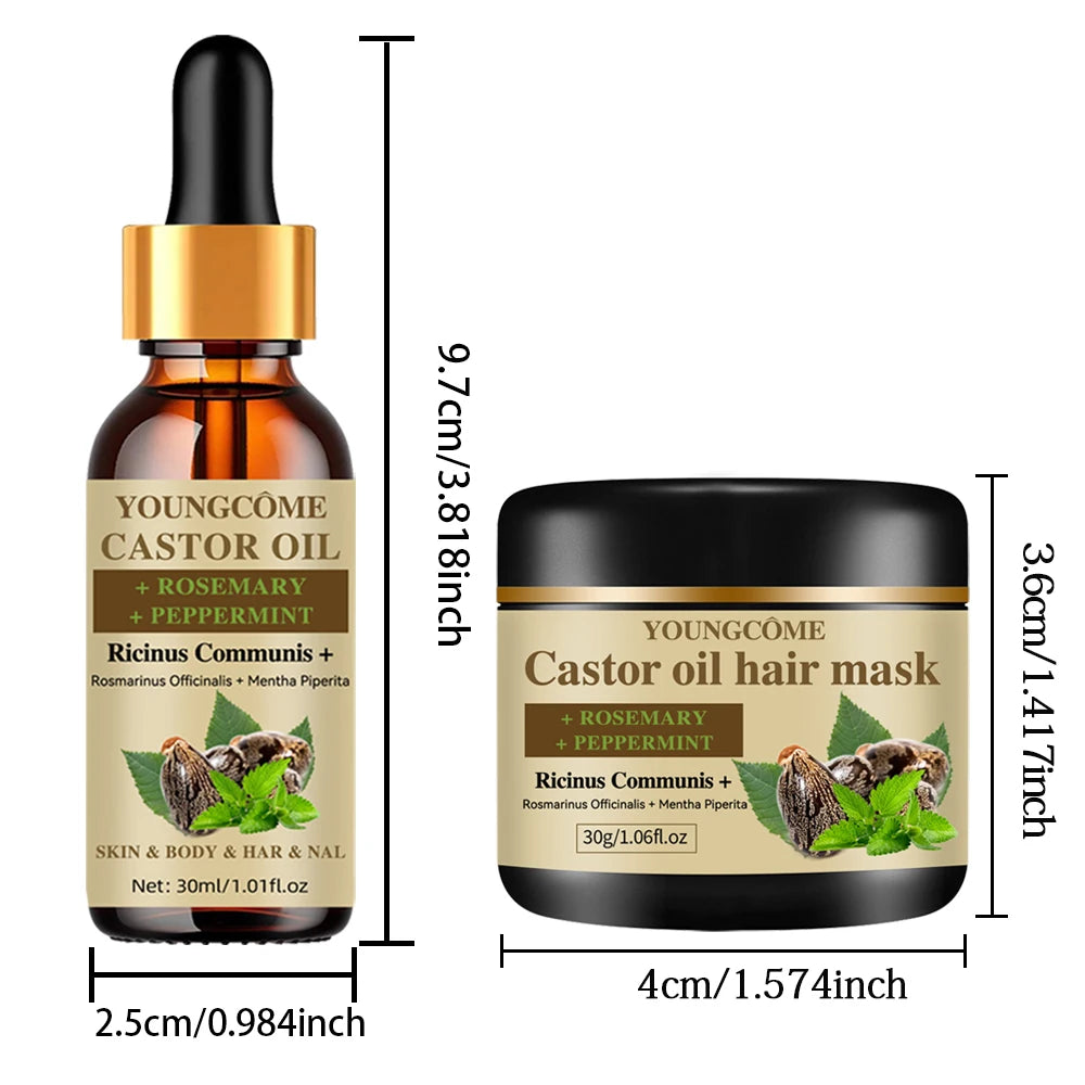 Castor Oil Hair Mask Castor Oil Hair Growth Oil Natural Treatment Nourish Reduce Hair Loss Anti-Breakage Hair Products