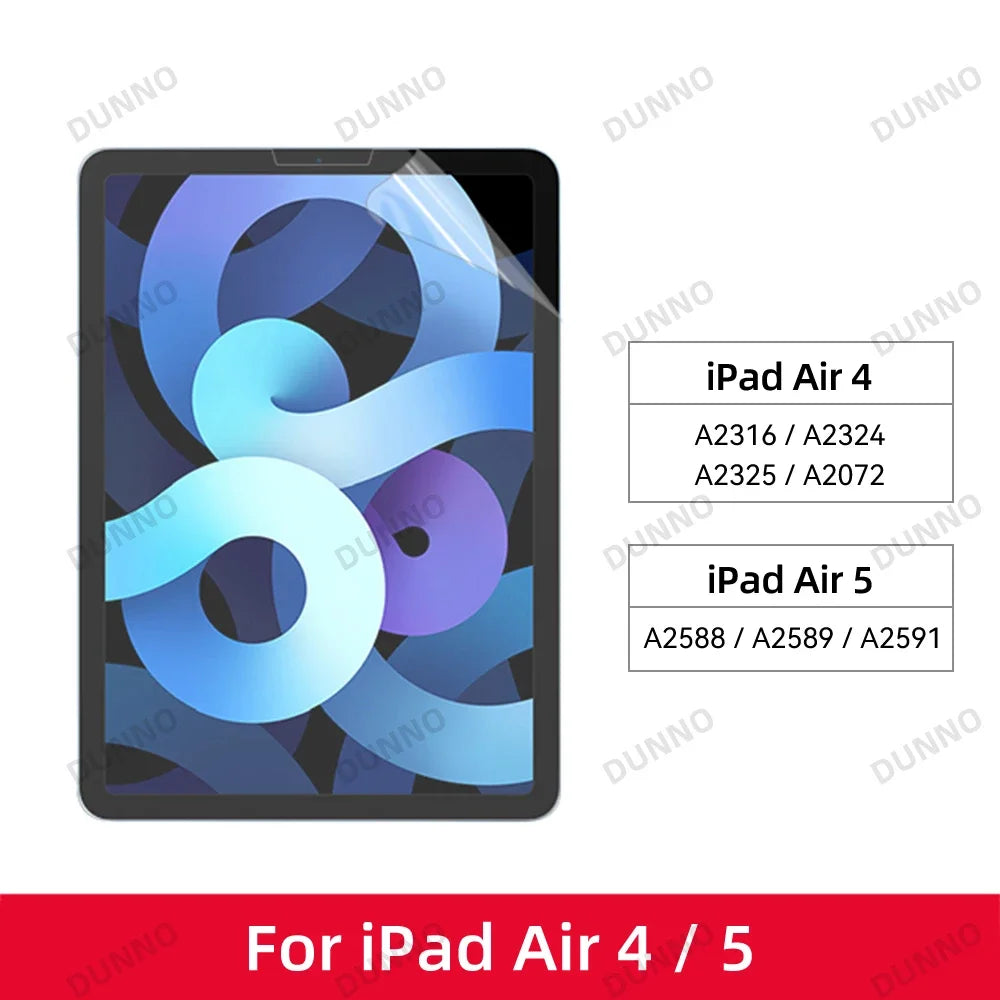 2pcs for iPad Air 2024 Pro 11/13 M4 Screen Protector Film  Paper Feel Matte PET Painting for iPad 7th 8th 9th 10th Generation