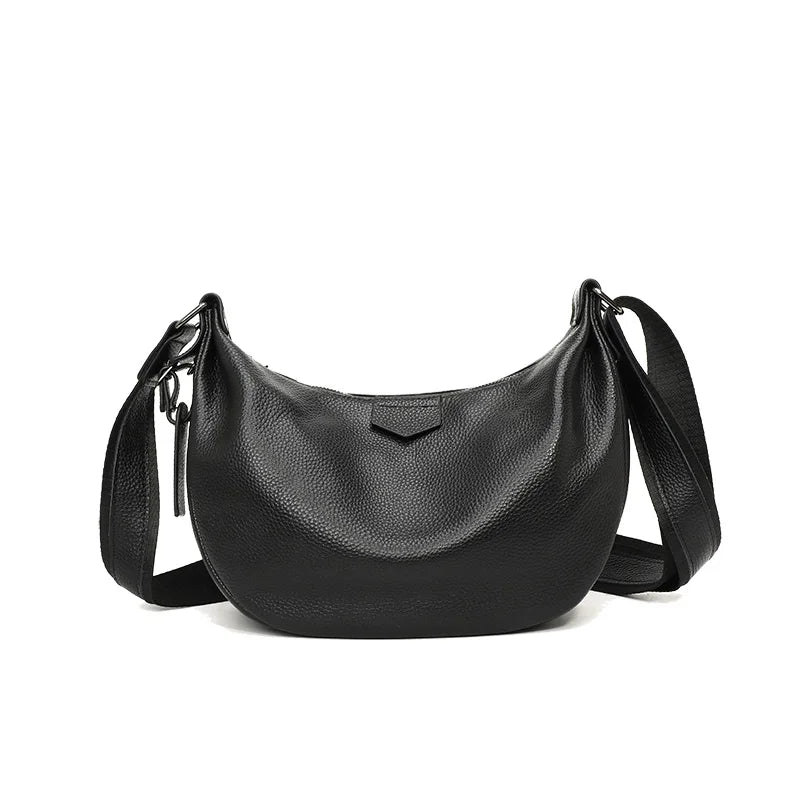 Women's Natural Cow Leather Bag Female Retro Cowhide Crossbody Bag Ladies Large Capacity Shoulder Bag for Middle Aged Women 2025