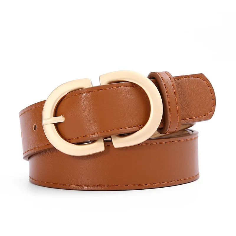 Fashion Women's PU Leather Belt Simple Stylish Alloy Pin Buckle Design Casual Decorative Waist Strap for Students & Daily Outfit