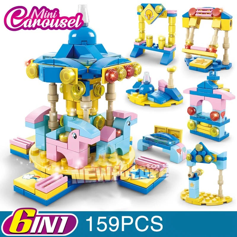 DIY Architecture Store Street View Food House Building Blocks Kit Girls Bricks Classic Movie Model Toys