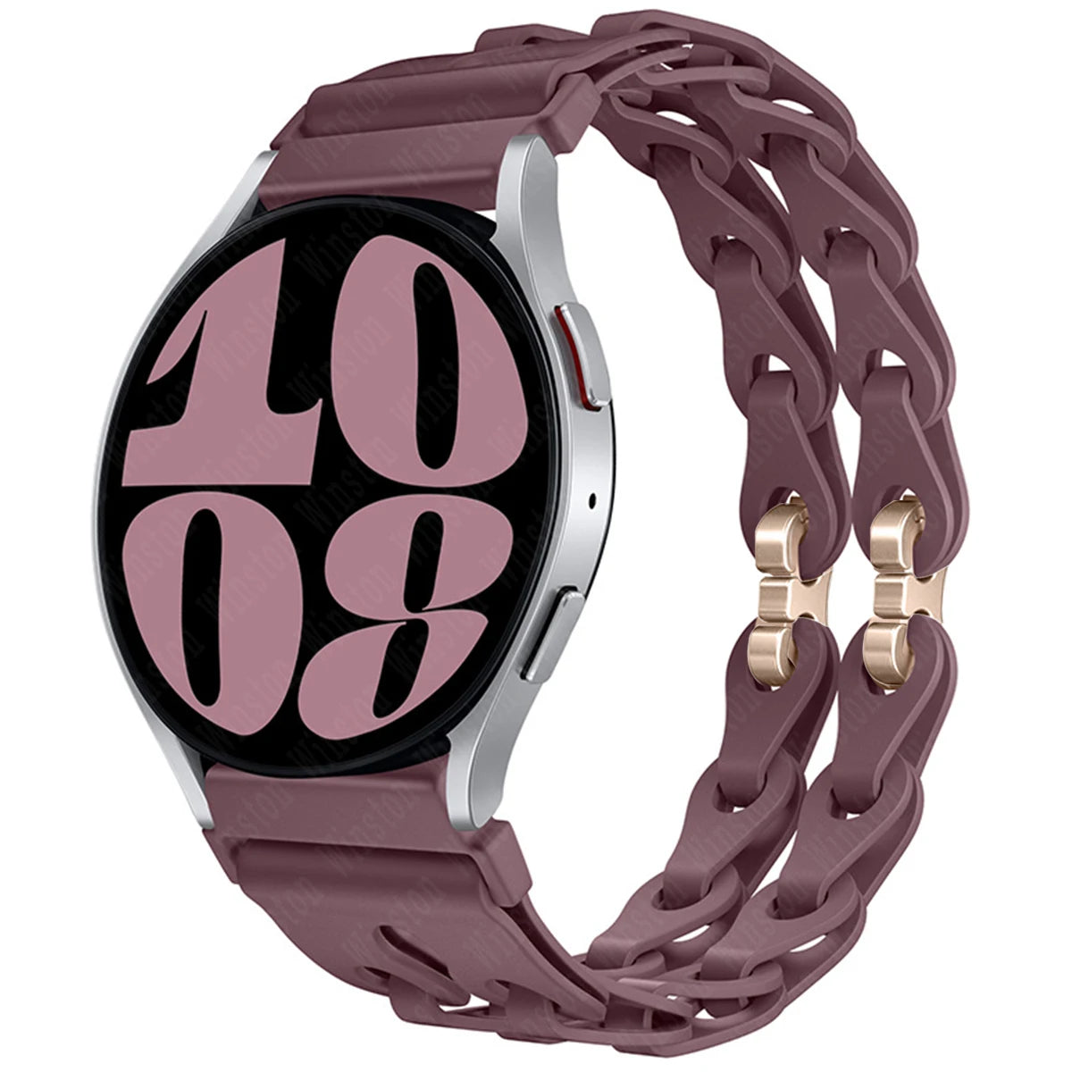 22mm 20mm Chain Strap for Samsung Galaxy Watch 7 6 5 4 6Classic Silicone Band for Huawei GT4 3Pro for Amazfit GTR 4/GTS Bracelet