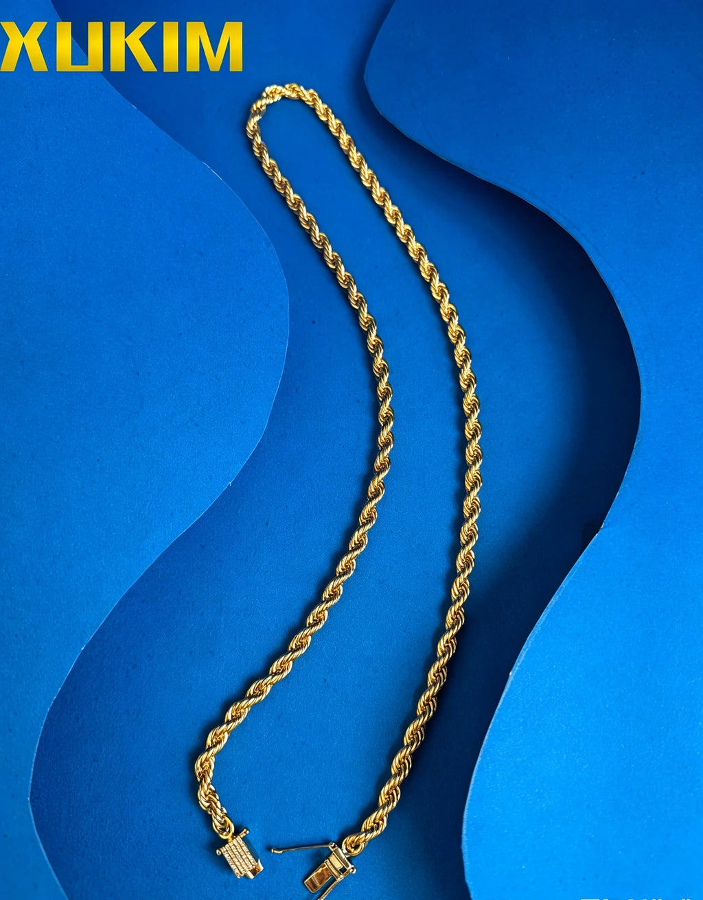 XUKIM Fashion Jewelry Cordell Chain Kejsarlänk Upgrade 6mm Rope Chain Setting Diamond Clasp Gold Box Clasp 7mm Rope ChainX