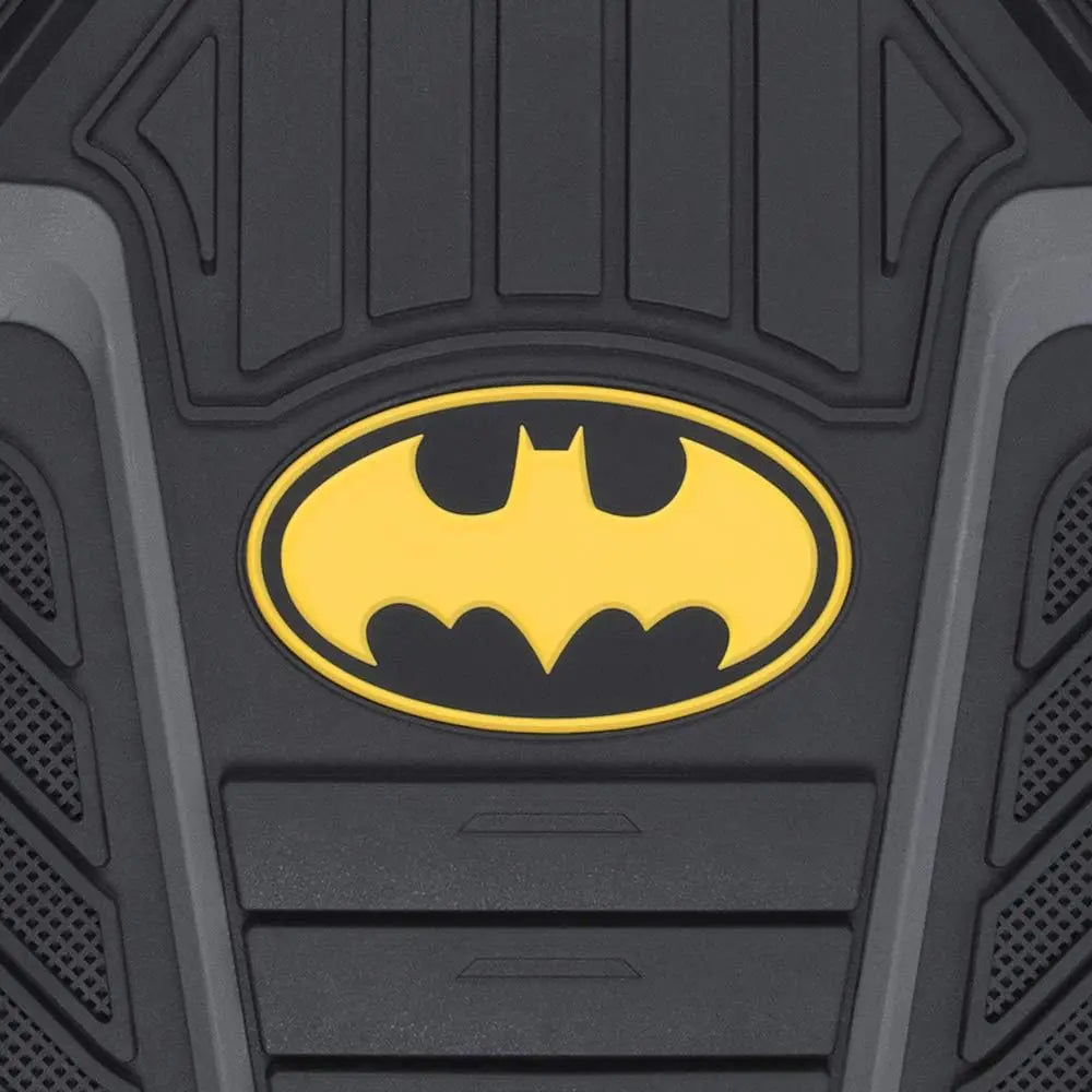 DC Comics Armored Batman Car Mats - Heavy Duty Rubber Floor Mats for All Weather, No-Slip Grip, Custom Fit - 2 Front Mats & 1