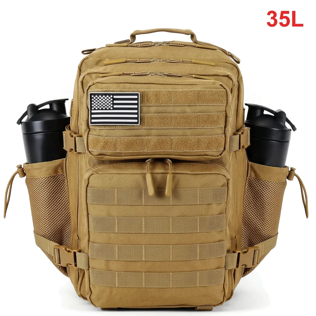 35L Tactical Backpack for Women Men Molle Outdoor Travel Camping Hiking Bag Sports Weekend Athlete Gym Rucksack Dual Cup Holders
