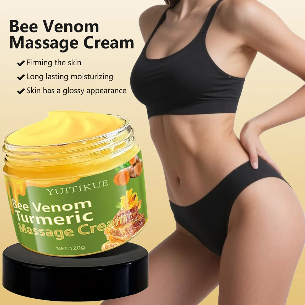 YUITIKUE 120g Bee Venom Turmeric Firming Cream - Tighten Lift Skin Quick Absorb Non-Greasy Moisturize