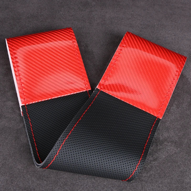 2025 New Carbon Fiber Hand Stitched Car Steering Wheel Cover for Universal 38cm Wheels Luxury Fashionable Durable Black Brown