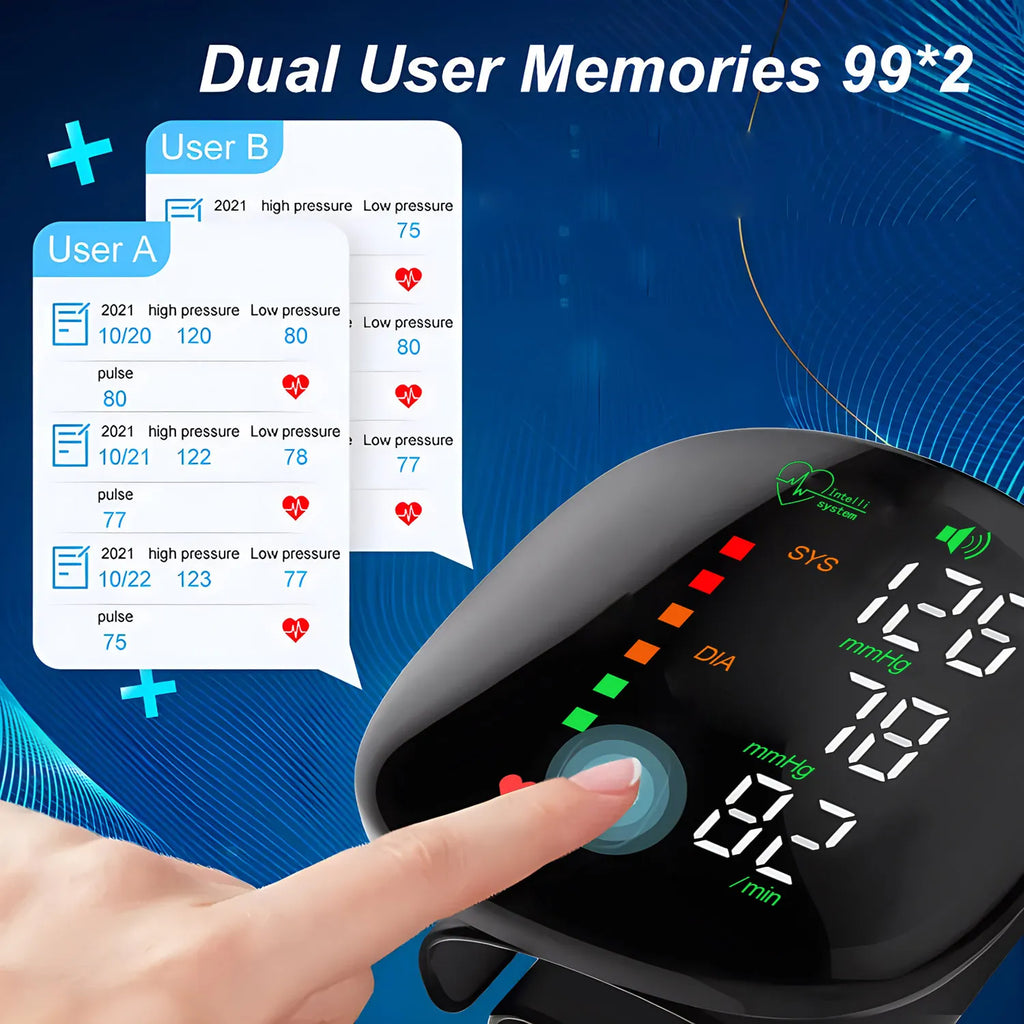 Rechargeable Wrist Blood Pressure Monitor Medical Baumanometro Digitlal Tensiometro Health Tonometer Sphygmomanometer