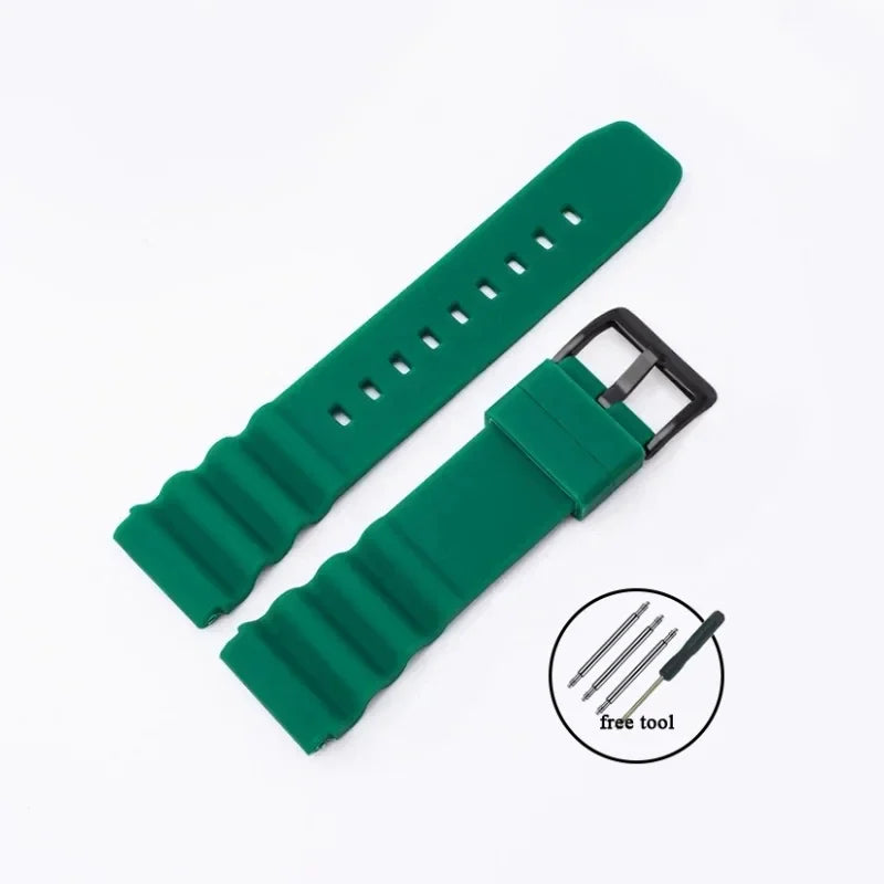 Silicone Watch Band 20mm 22mm For Rolex SUBMARINER Waterproof Diving Bracelet For Citizen For Seiko SKX007 SRP777J1 Sports Strap