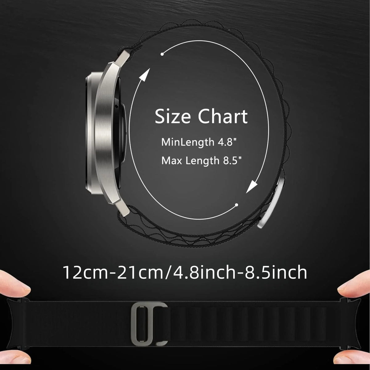C-Type Buckle Band for Garmin Fenix E 47mm/6 Pro/6/8 47mm/5/5 Plus/7/7 Pro/7 Solar/7 Sapphire Solar Band, Nylon Breathable Strap