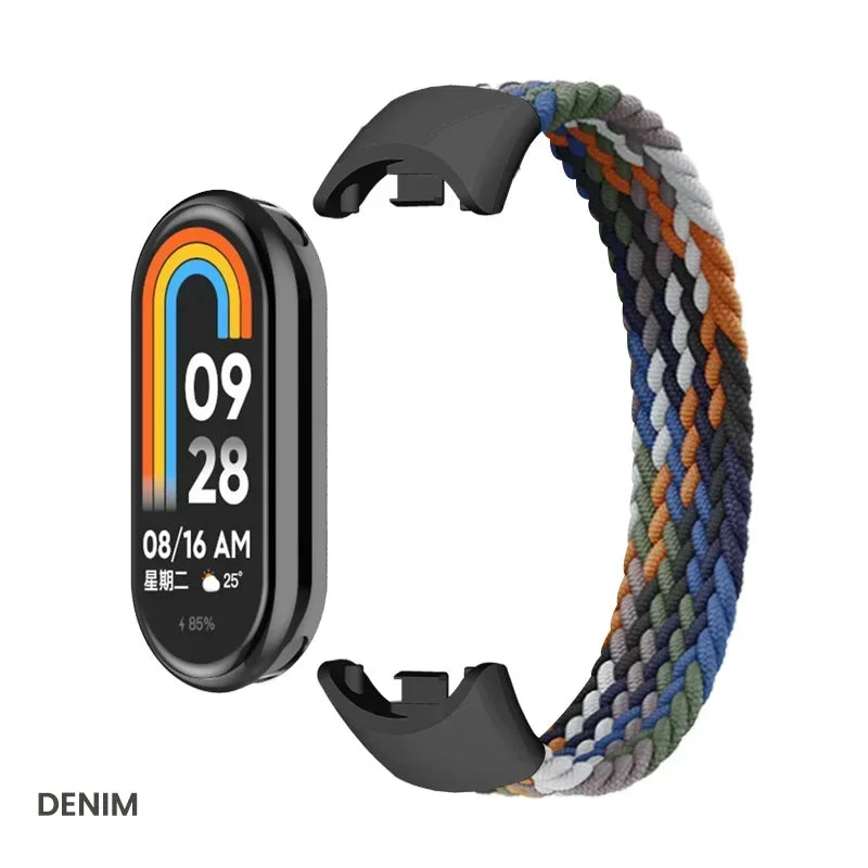 Braided Solo Loop for Xiaomi Mi Band 8 Strap Replacement accessories Elastic Nylon Watchbands correa bracelet for Miband 8 NFC