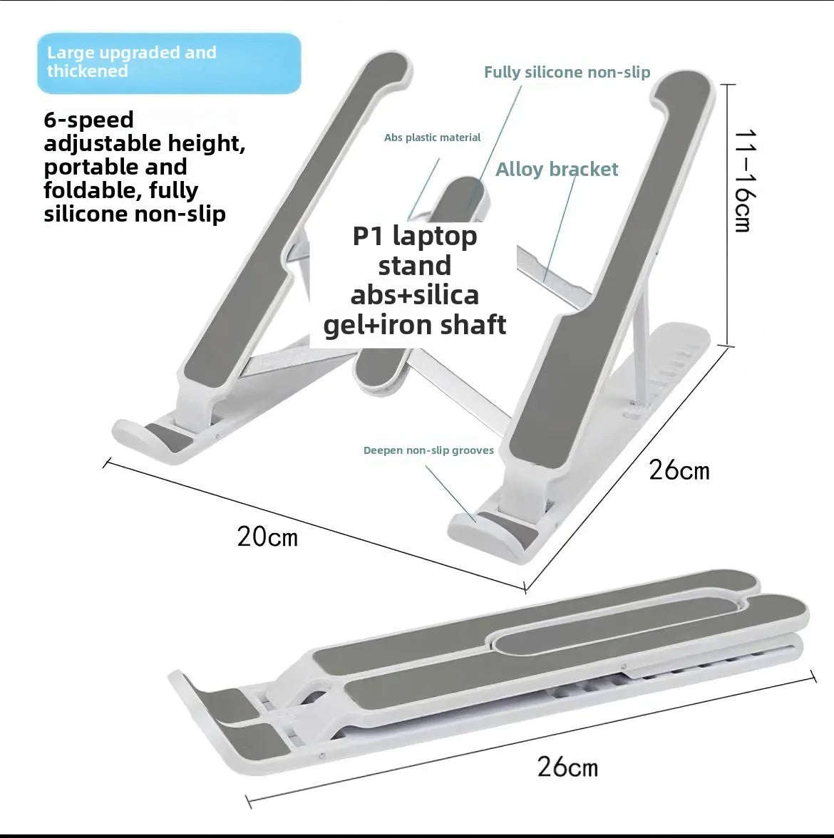 Foldable Laptop Stand Portable Notebook Support Base Holder Adjustable Riser Cooling Bracket Universal for Laptop Tablet