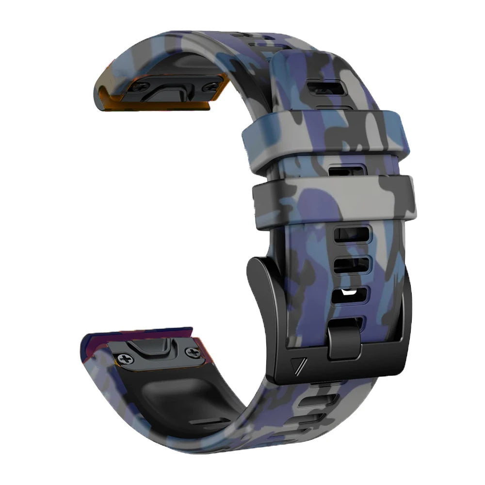 Sports Silicone Camouflage Strap For Garmin Fenix 7 7X Pro Solar Band Epix Pro (Gen 2) 47/51mm 6X Pro Bracelet 22/26mm Watchband