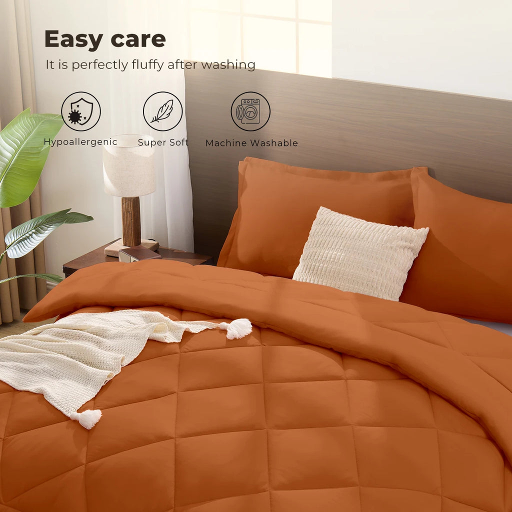 King Size Cooling Comforter Set - 2/3 Piece All-Season Bedding Set, Soft Breathable Lightweight Bedding with 1 Comforter and 1 or 2 Matching Pillow Shams, Easy Care, Ideal Holiday Gift
