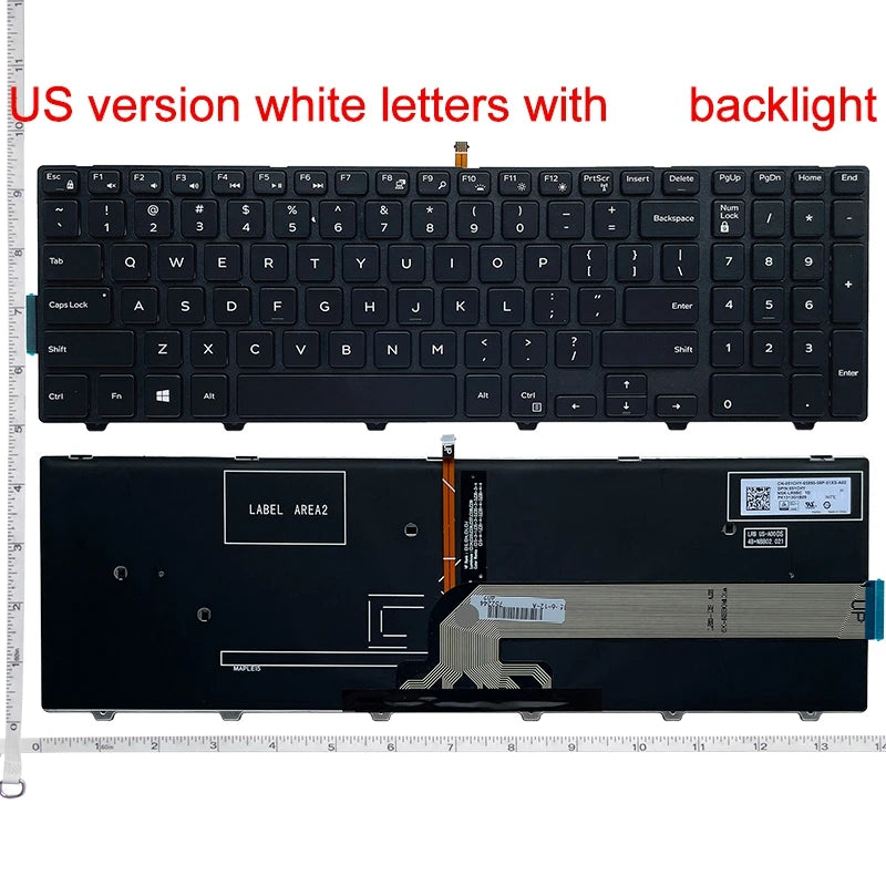 US/UK/SP keyboard For Dell Inspiron 15 3000 5000 3541 3542 3543 5542 3550 3560 3551 3552 3559 3565 3567 3558 5545 5547 5566 5748