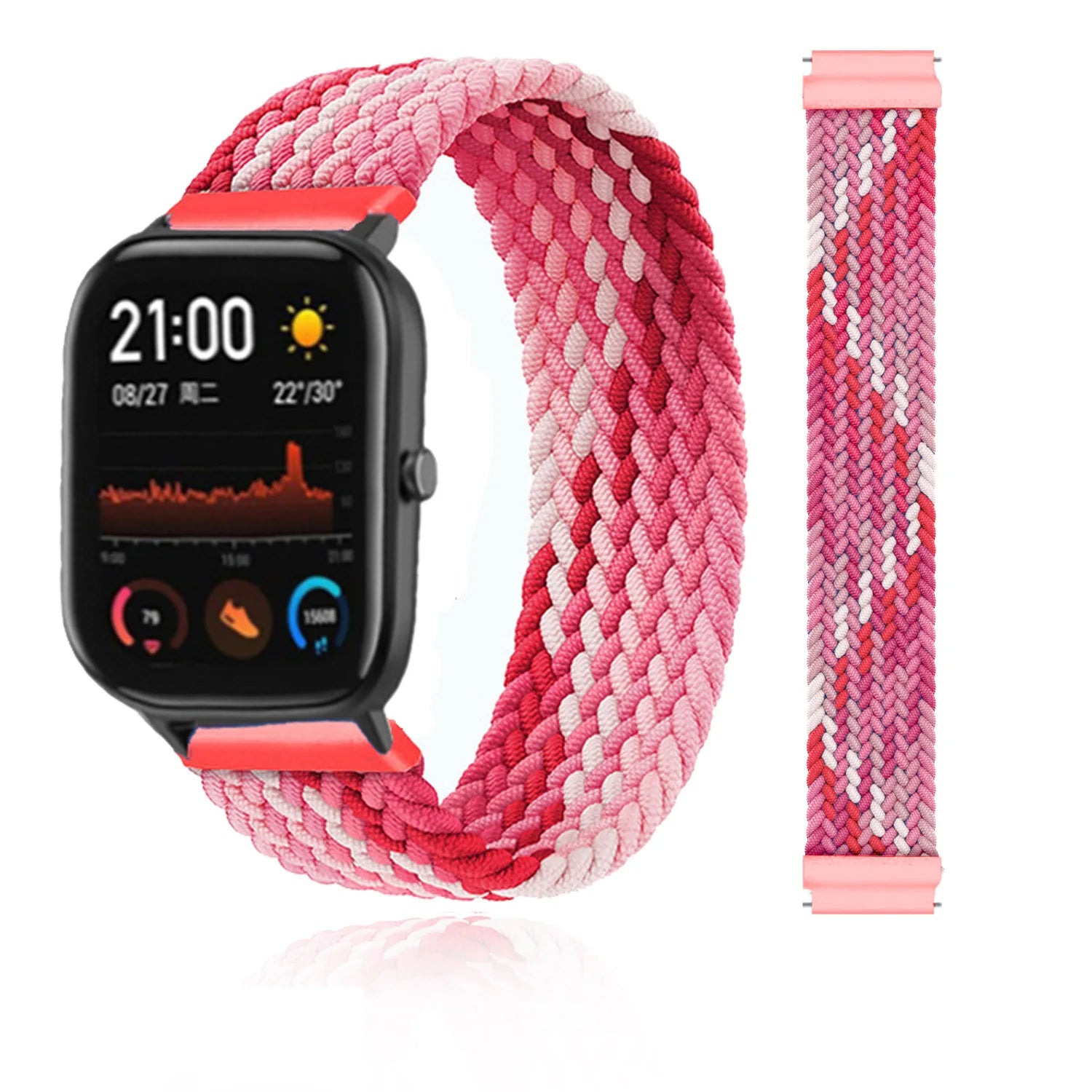 20mm 22mm Watch Straps For Amazfit GTS/4/3/2/2e/GTS2 Mini/GTR 4/3 pro/GTR2/2e/2 Braided solo loop Bracelet Amazfit bip 6 5 band