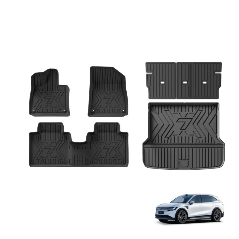 LUCKEASY Left /Right Drive for Zeekr 7X 2024-2026 Car Floor Mats Cargo Liner Backrest Trunk Pad Foot Mat All Weather Accessories