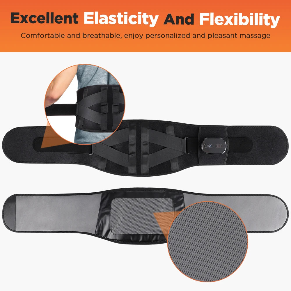 Cordless Heated Massage Pad Red Light Massage Waist Belt 102 Red Light Beads Hot Compress Vibration Relieve Fatigue Relax Muscle