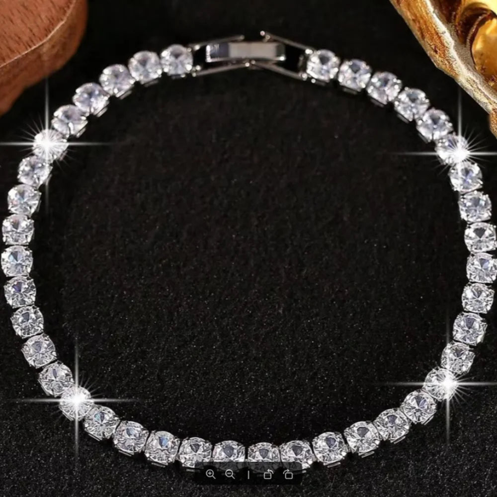 Water Drill Heart Encrusted Roman Bracelet Minority Design Sense Ins Simple Crystal Zircon Wedding Bracelet