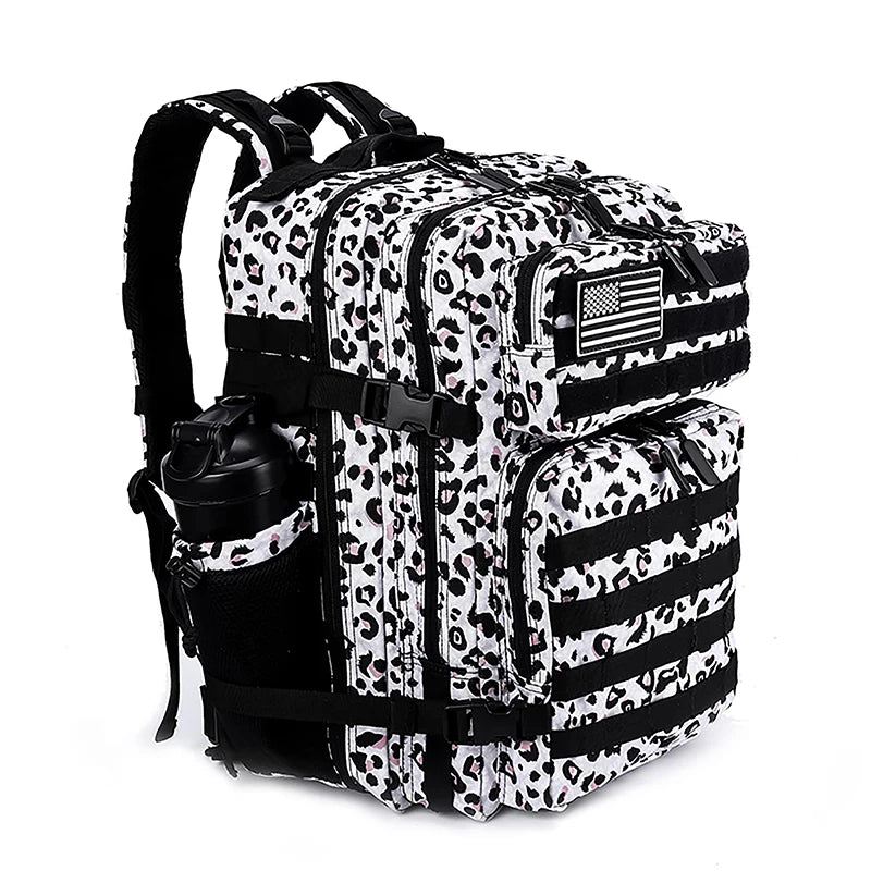 LHI 45L Tactical Backpack for Men and Women Large Athlete Gym Bag Outdoor Sports Hiking Survival Rucksack with Bottle Holder