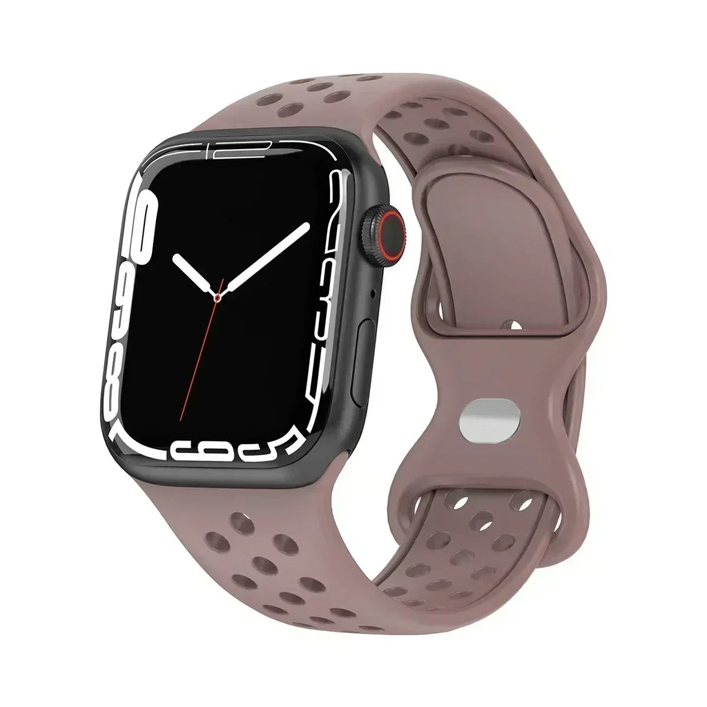 Original Silicone Strap For Apple Watch Band 49mm 44mm 45mm 40mm 42mm Breathable Correa for iWatch Series10 9 8 SE 7 6 Ultra