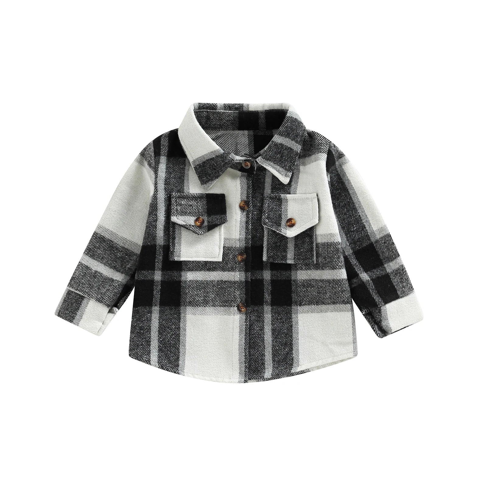 Toddler Baby Boy Girl Plaid Shirt Jacket Outfits Button Down Cardigan Kids Long Sleeve Coat Tops Fall Clothes