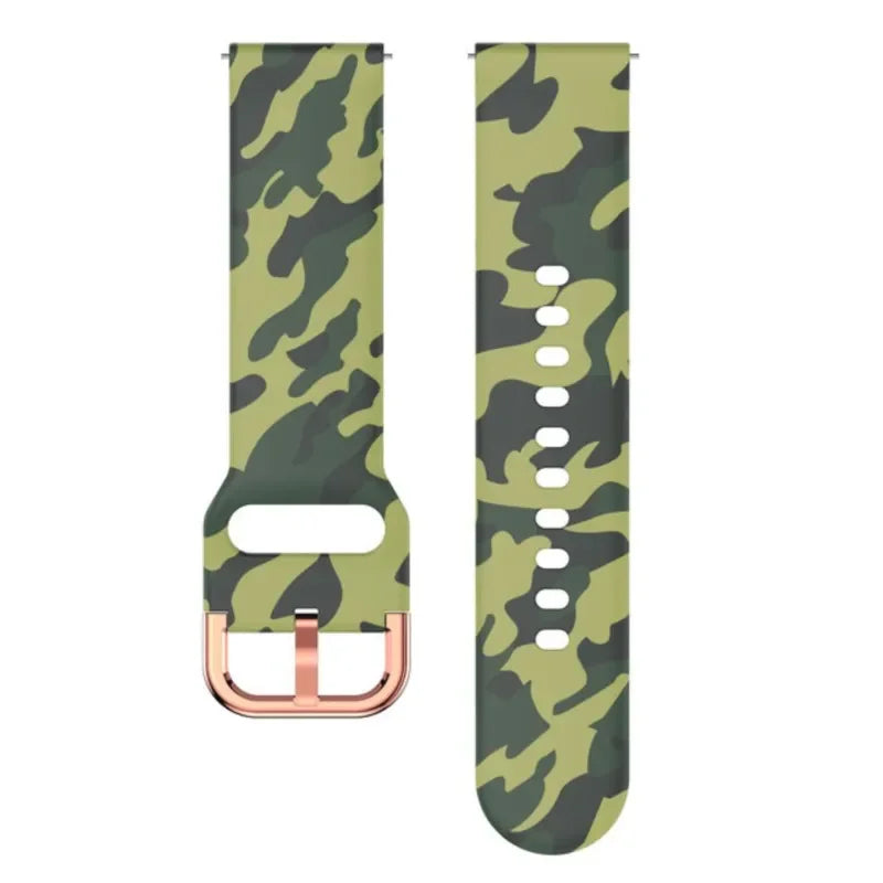 Printed Silicone band For Samsung galaxy watch 6 Classic-5-pro-4 sport bracelet 20mm 22mm strap for Amazfit GTS/GTR/4/3/2e Mini