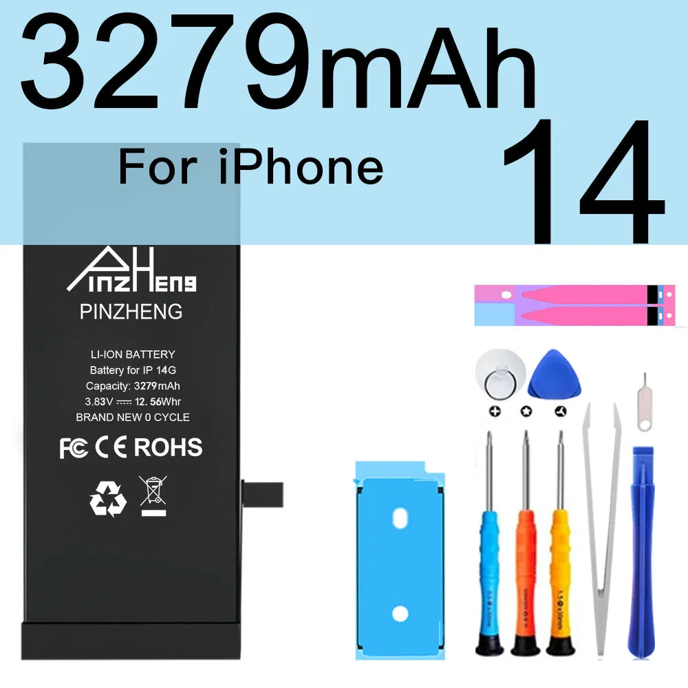 PINZHENG High Capacity Battery For iPhone 14 15 16 Pro Max Replacement Battery For iPhone 16 15 14 Pro 15 16 14 Plus Bateria