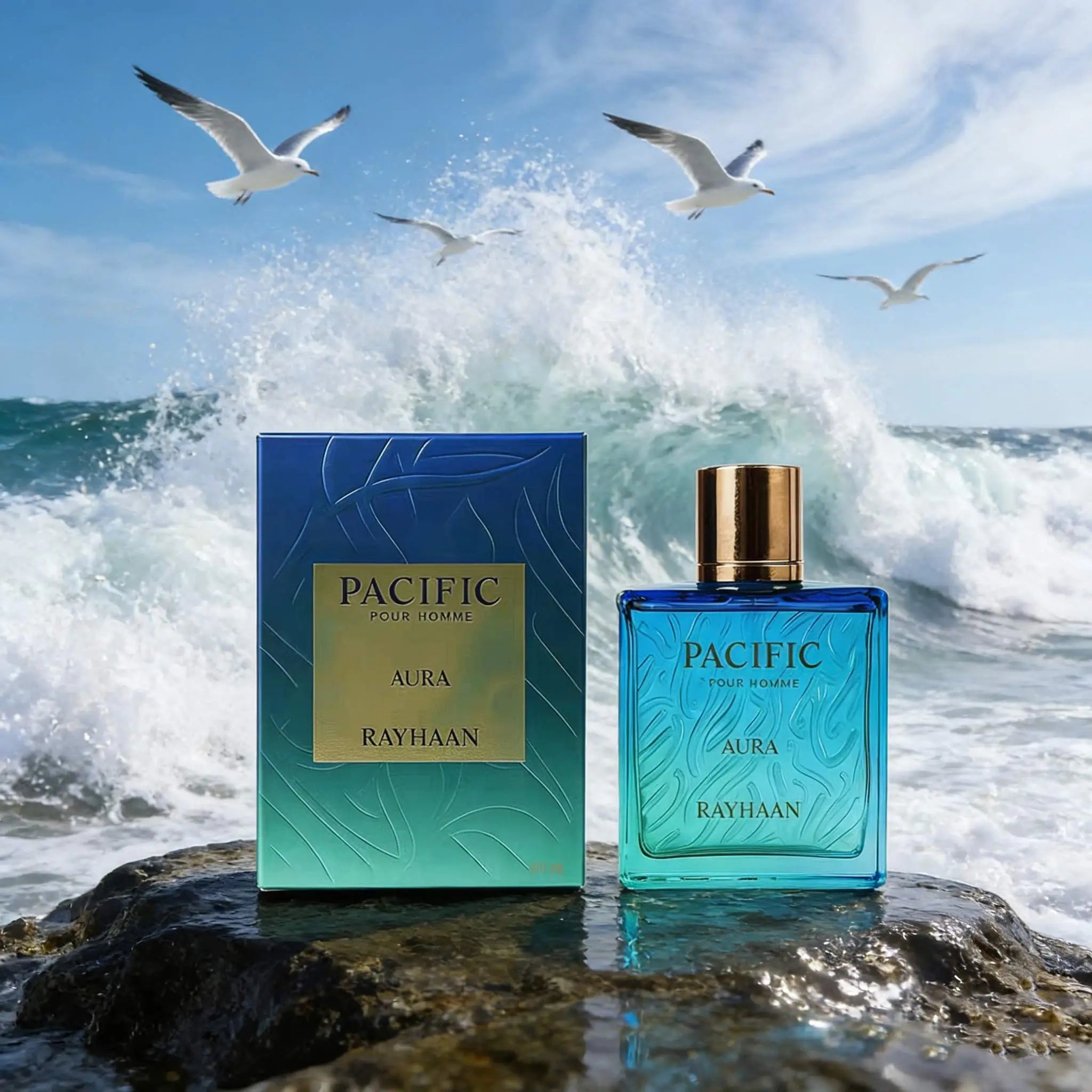 Rayhaan Pacific Halo Men's perfume has a clear ocean flavor, clean and transparent like the sea breeze, and the bottle body has a sense of summer holiday atmosphere