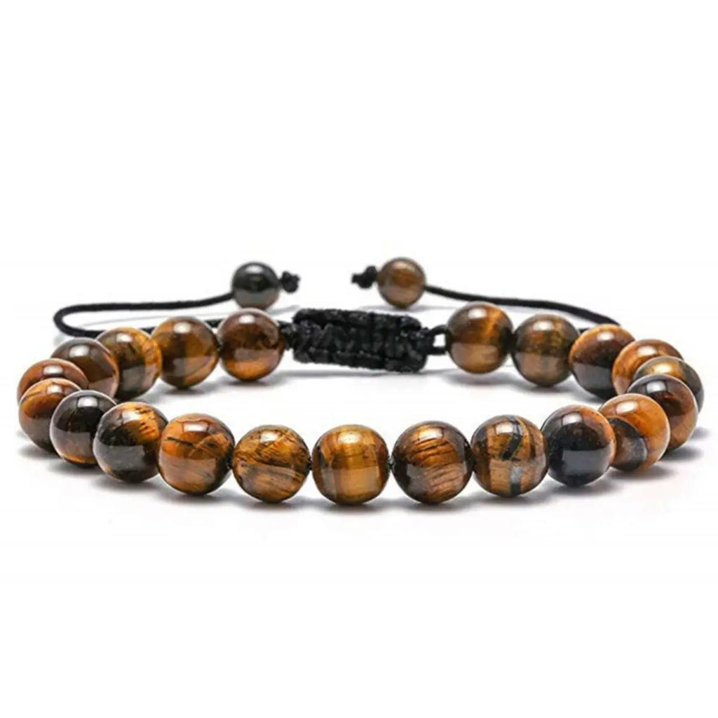 3 Style 8mm Natural Tiger Eyes Lava Rock Protection HANDMADE Bracelet Men's Gift