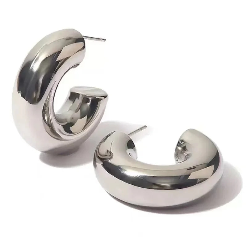 6PCS Simple Fashion Geometric Statement Women's Party Daily Wear Fashion Jewelry CCB Hollow Earrings