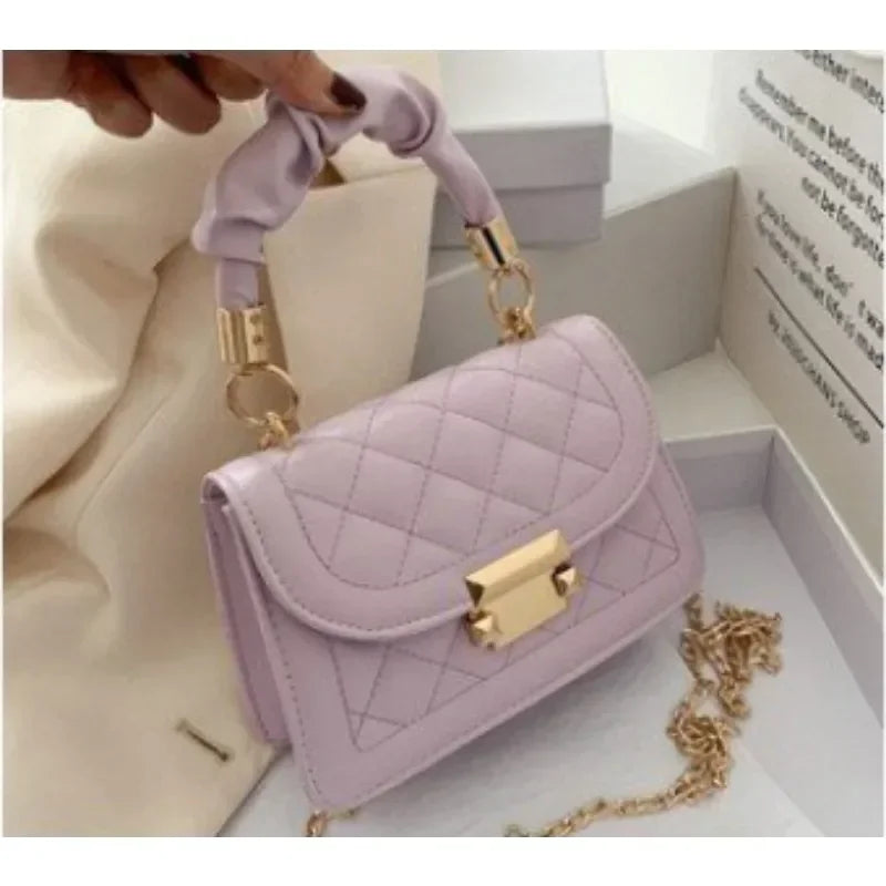 Women PU Leather Shoulder Bags Small Messenger Designer Female 2024 New Fashion Chain Rhomboid Crossbody Bag Ladies Mini Handbag