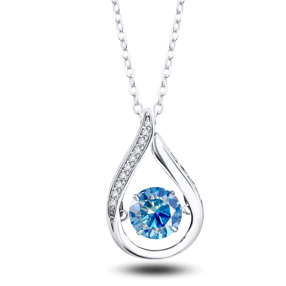 VVS1 D Color Moissanite Necklace For Women Fine Jewelry 925 Sterling Sliver Chain Plated 18k White Gold