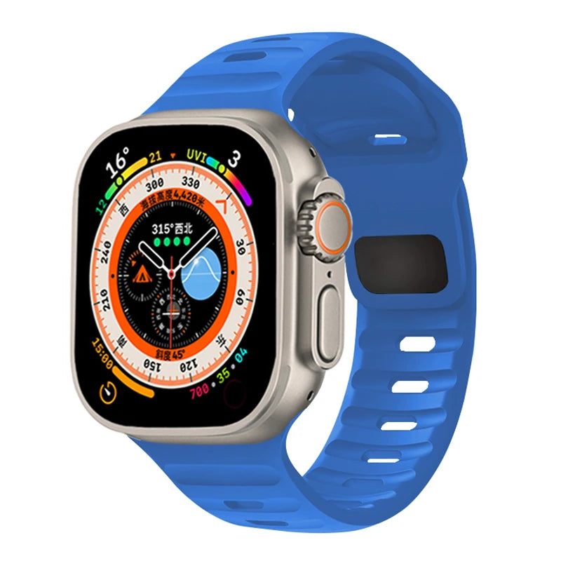 Silicone Strap For Apple Watch ultra2 Band 44mm 49mm 45mm 41-46-42mm 40mm sport correa bracelet iwatch Series 10 7 6 se 3 8 9 11