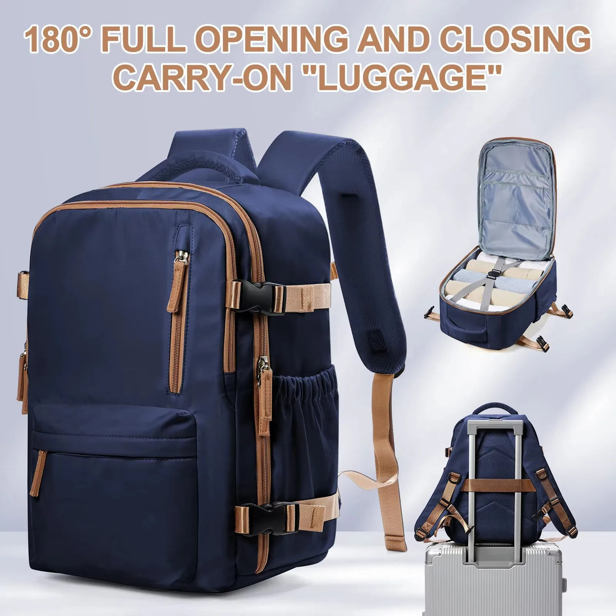 High Quality Nylon Fashion Travel Backpack Women Large Capacity Cabin Backpacks for Ryanair Business Laptop Backpack Men Bag