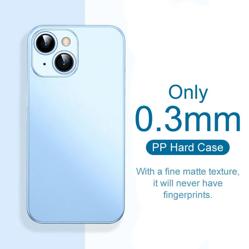 0.3mm Ultra Thin Matte Case For iPhone 16 15 14 13 12 mini 11 Pro XS Max X XR 7 8 Plus 16e Translucent Hard Frosted Cover Fundas
