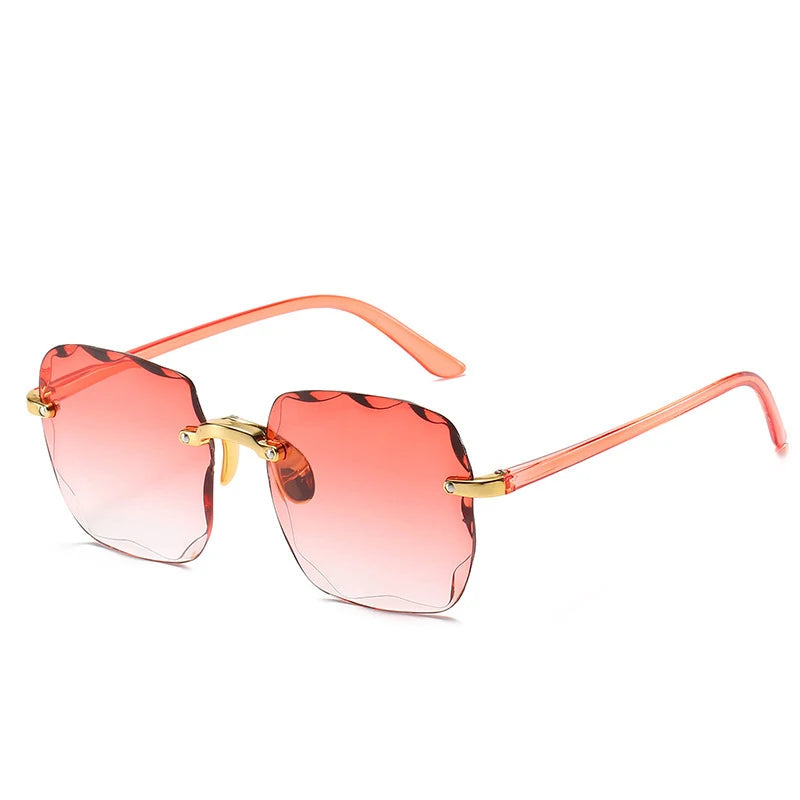 New Rimless Women's Sunglasses Fashion Gradient Lenses Sun Glasses Lady Vintage Pc Legs Classic Designer Shades Sunglasses