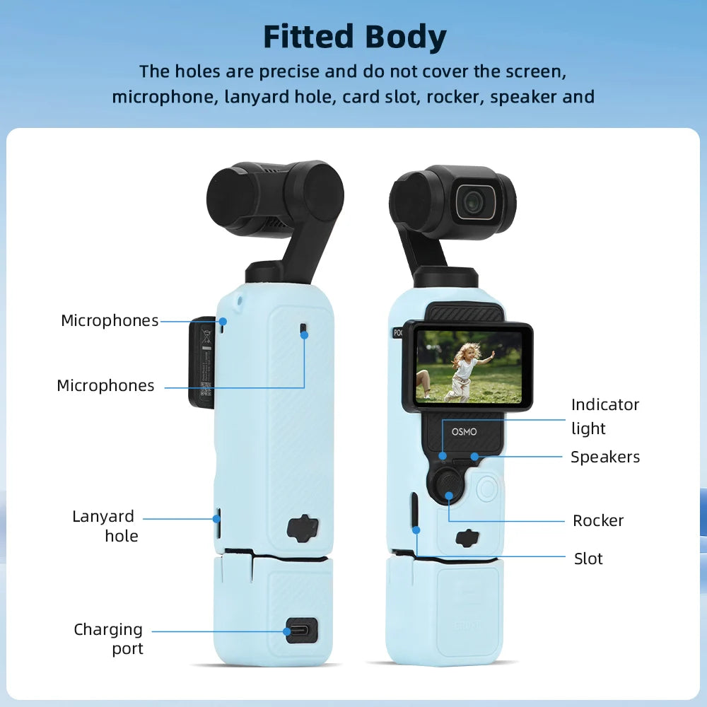 Case for DJI OSMO Pocket 4 Pro 4 3 Silicone Protective Cover Anti-Scratch Lens Cap Protector for Pocket4 Case Shell Accessories